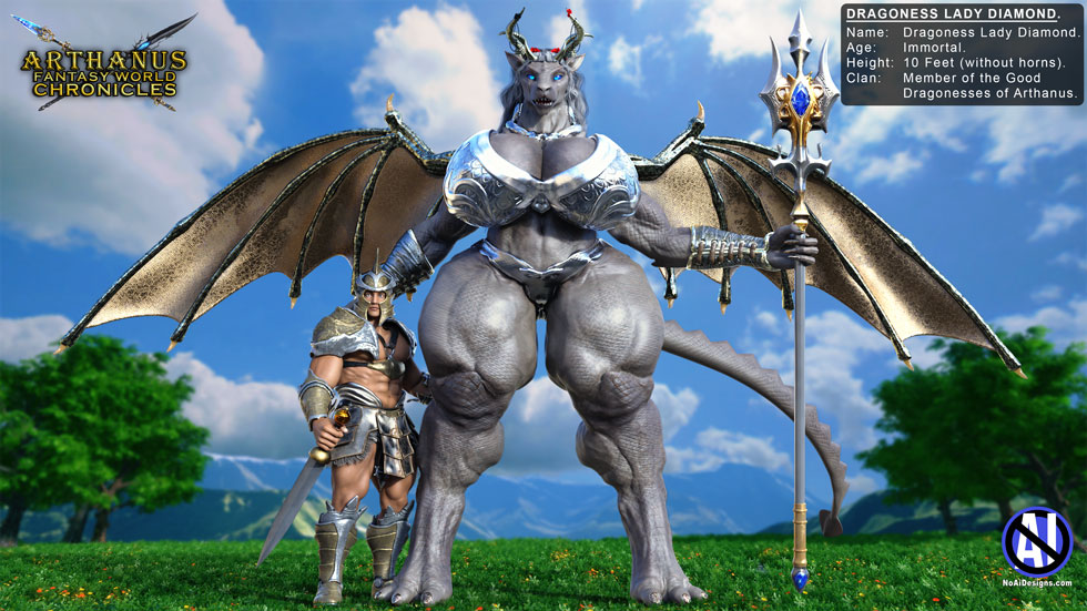 Dragoness Lady Diamond Fantasy Concept Art