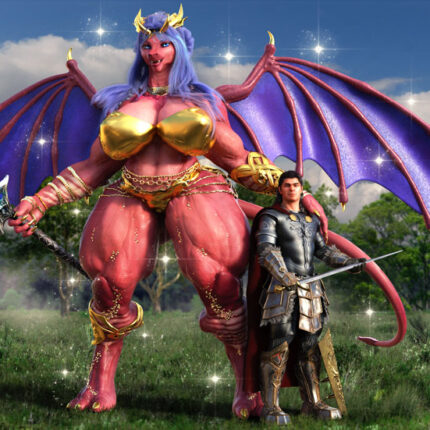 no ai art thumbnaol-Dragoness-Lady-Beth-and-Sir-Brian-Standing-Poses