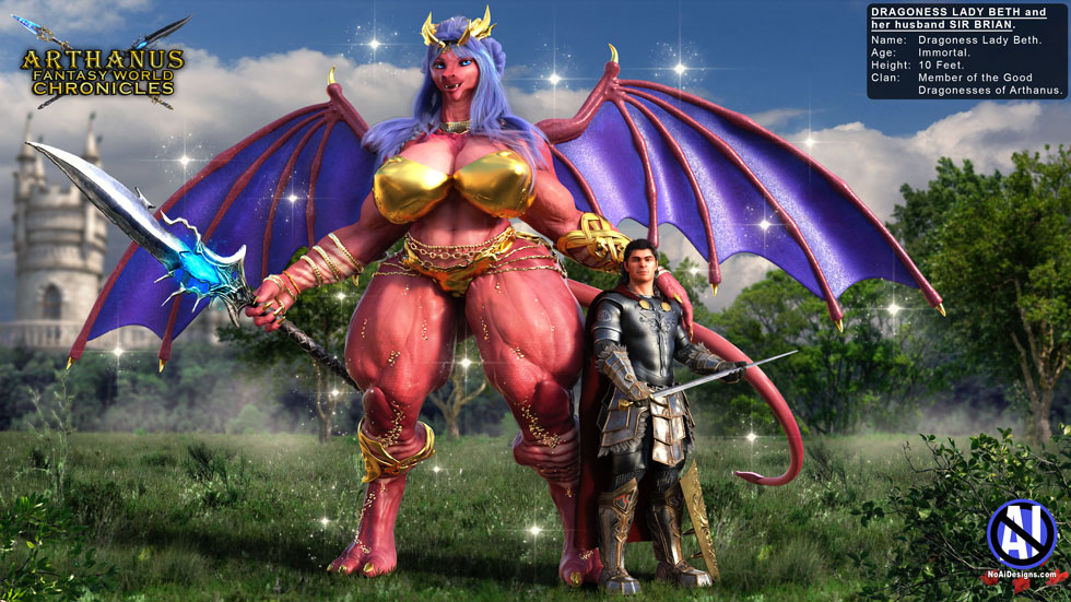 no ai art thumbnaol-Dragoness-Lady-Beth-and-Sir-Brian-Standing-Poses